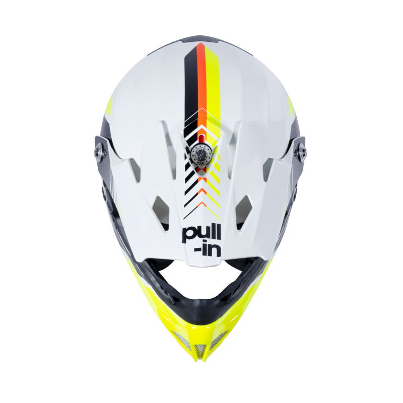 PULL IN RACE WHITE NEON YELLOW KID HELMET