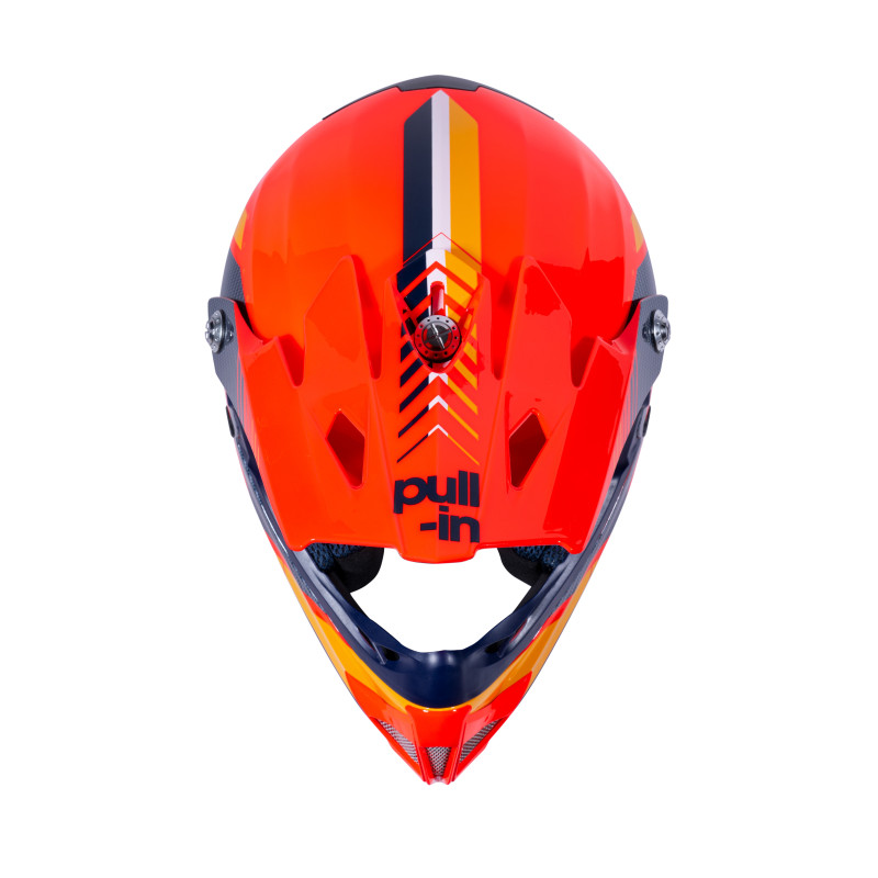 PULL IN RACE ORANGE NAVY KID HELMET