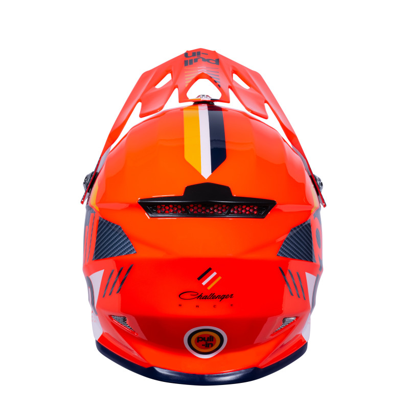 PULL IN RACE ORANGE NAVY KID HELMET