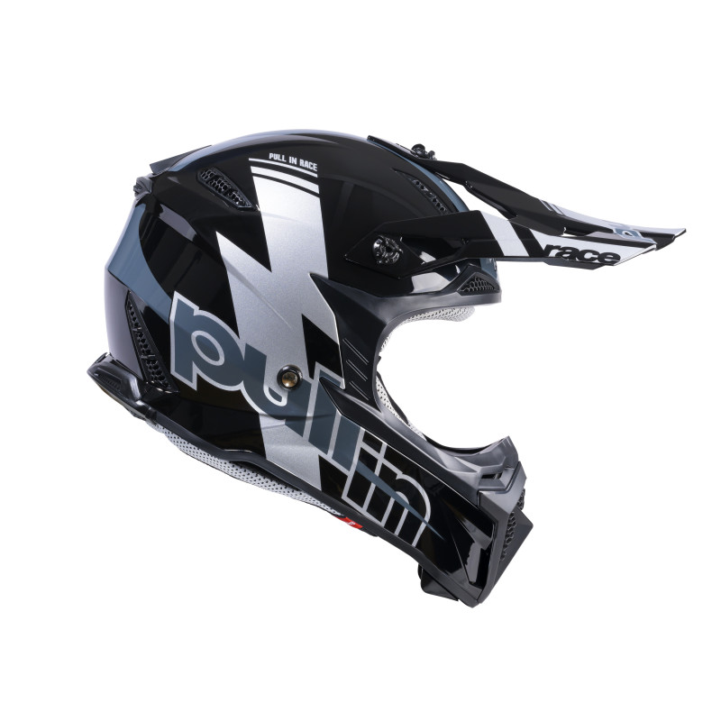 PULL IN RACE BLACK GREY HELMET