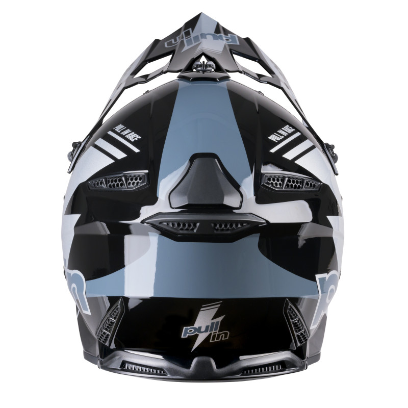 PULL IN RACE BLACK GREY HELMET