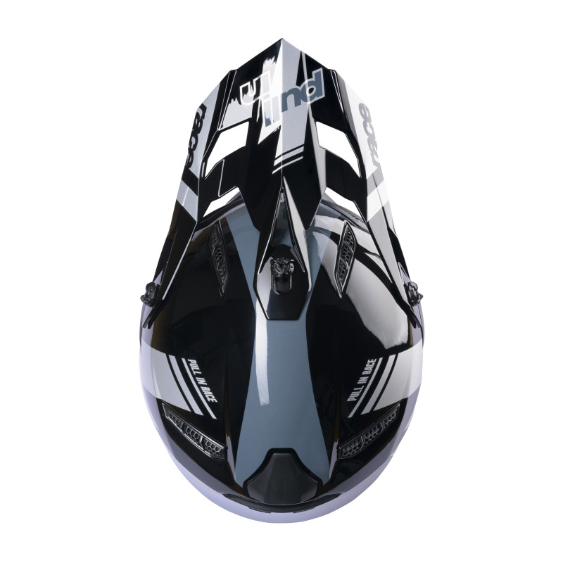 PULL IN RACE BLACK GREY HELMET