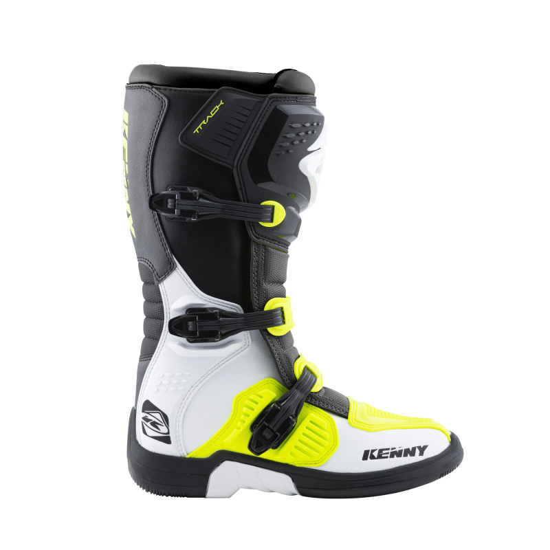 TRACK WHITE NEON YELLOW BOOTS