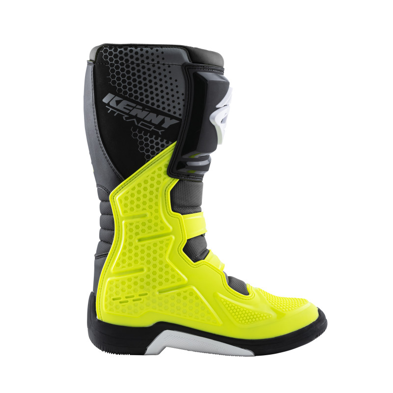 TRACK WHITE NEON YELLOW BOOTS