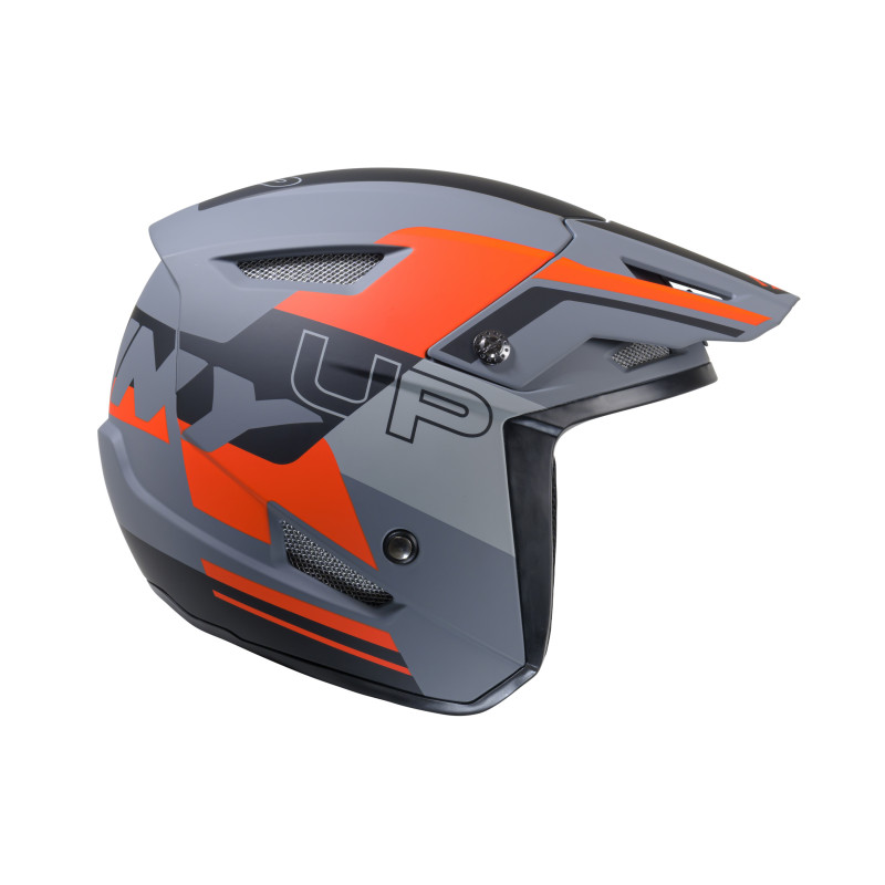 CASQUE TRIAL UP GREY ORANGE