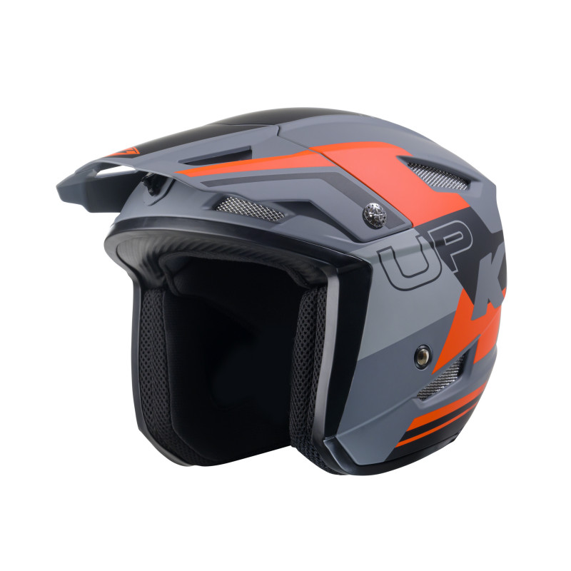 TRIAL UP GREY ORANGE HELMET