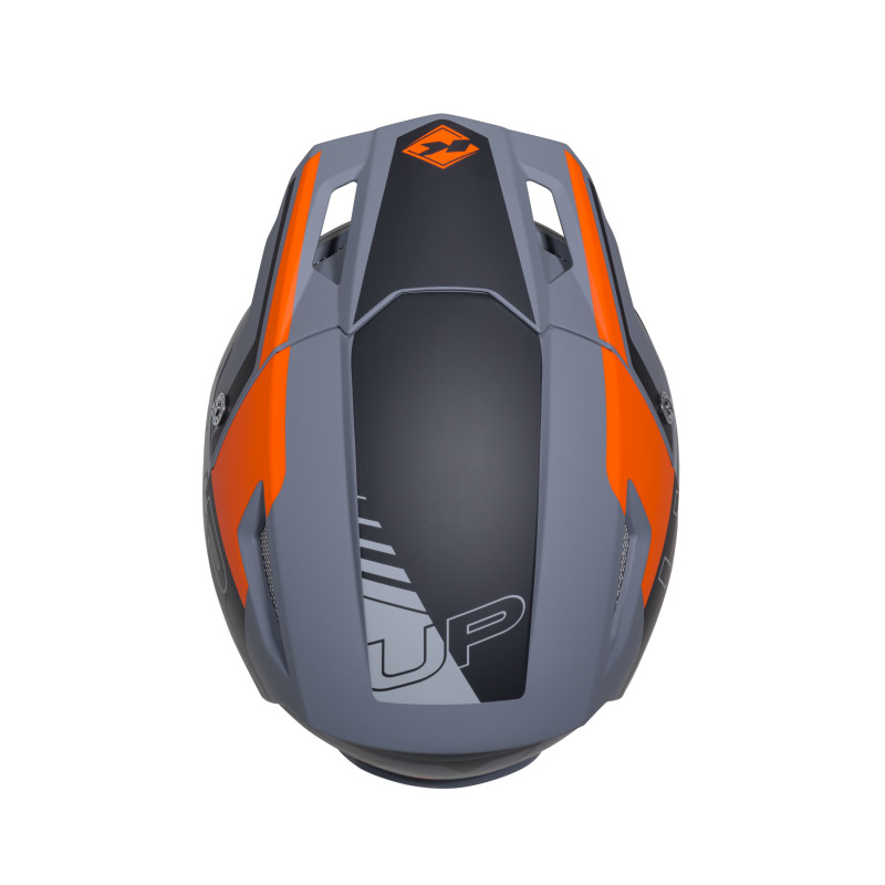 CASQUE TRIAL UP GREY ORANGE