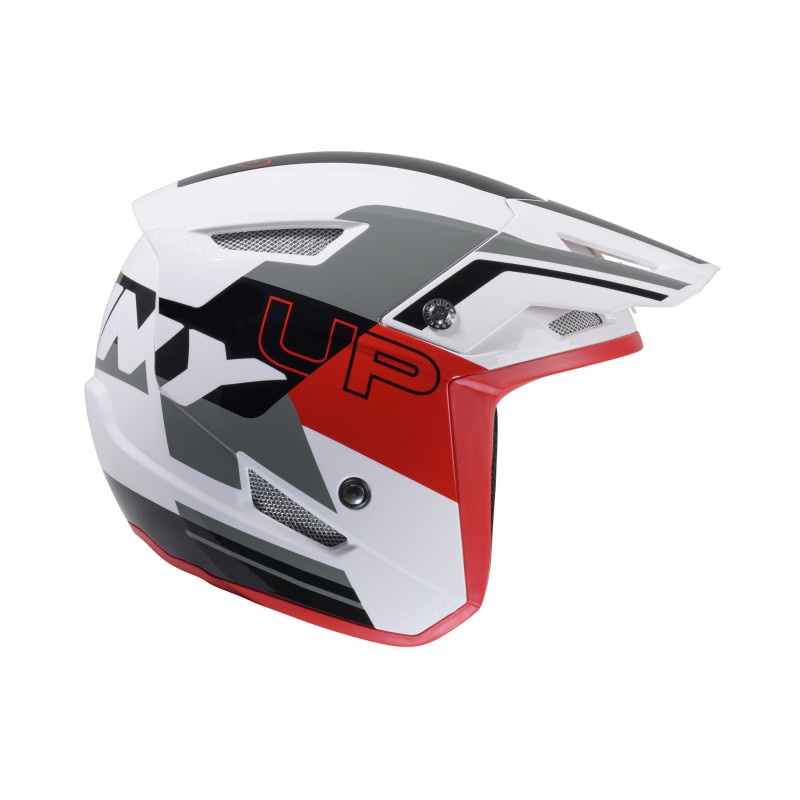 CASQUE TRIAL UP WHITE RED