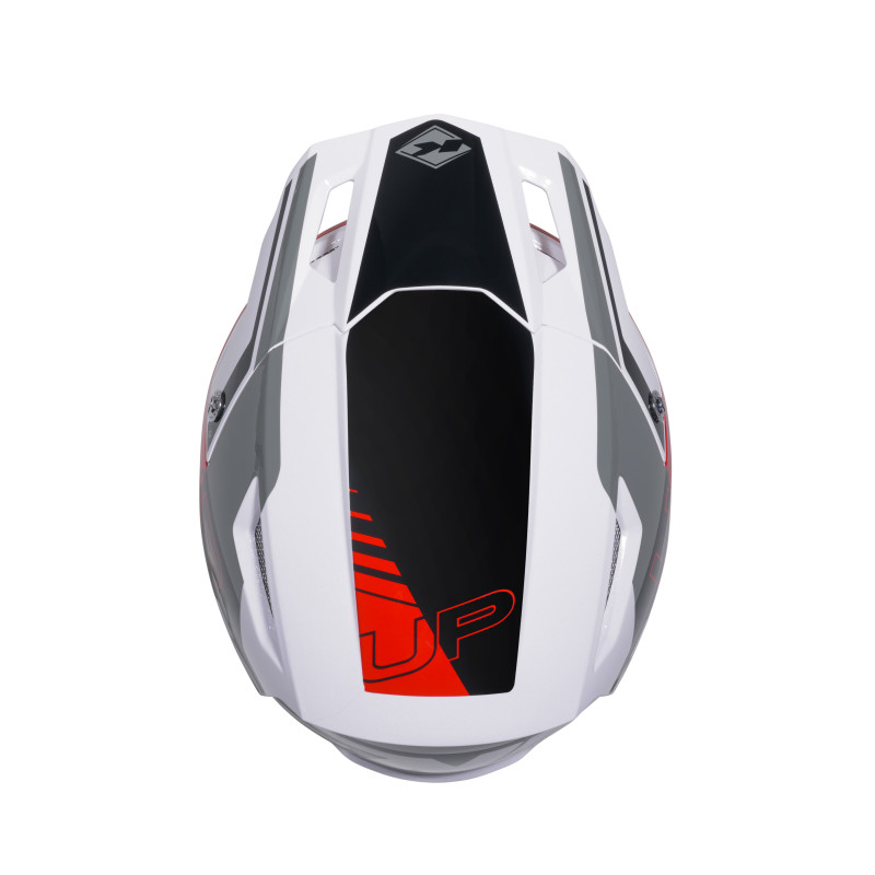 CASQUE TRIAL UP WHITE RED