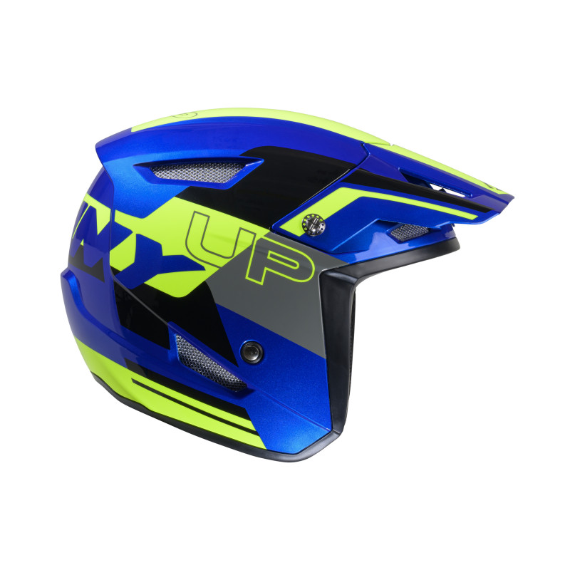 CASQUE TRIAL UP BLUE NEON YELLOW