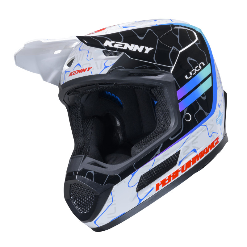 CASQUE PERFORMANCE GRAPHIC + WAVE BLUE WHITE