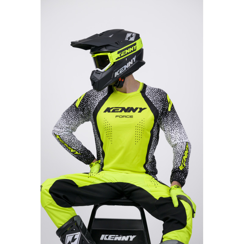 MAILLOT FORCE PIXEL WHITE NEON YELLOW