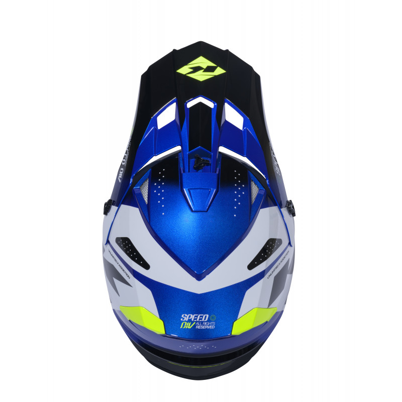 TRACK SPEED NEON BLUE KID HELMET