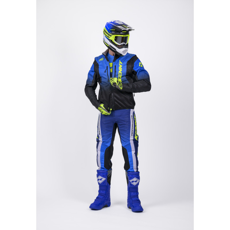 ENDURO BLUE NEON YELLOW SOFTSHELL JACKET
