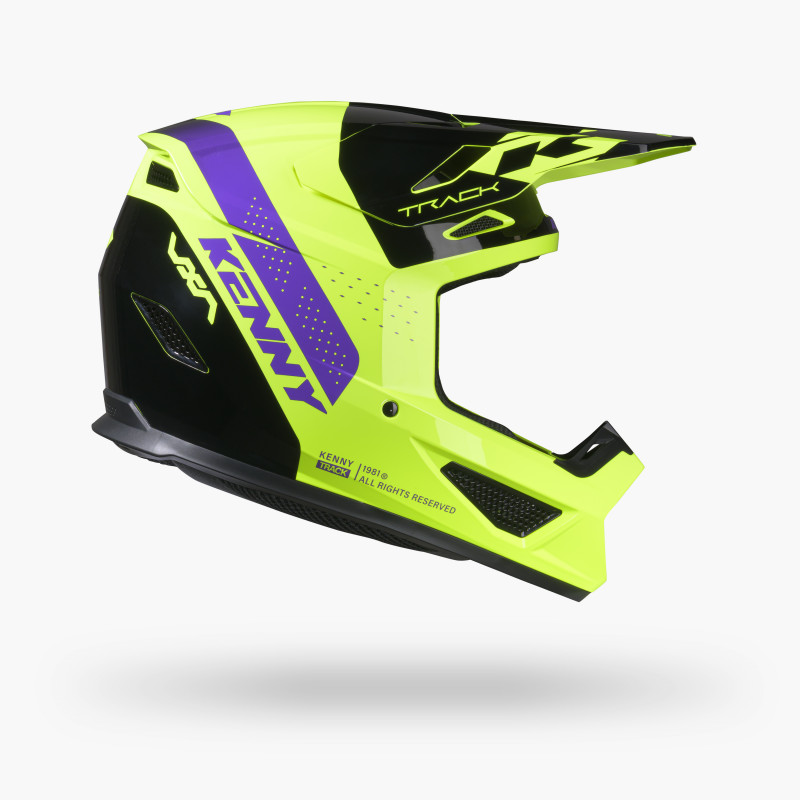 TRACK GRAPHIC BLAST BLACK NEON HELMET