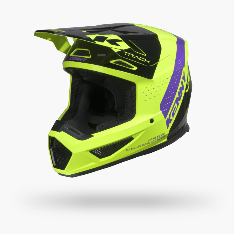 TRACK GRAPHIC BLAST BLACK NEON HELMET
