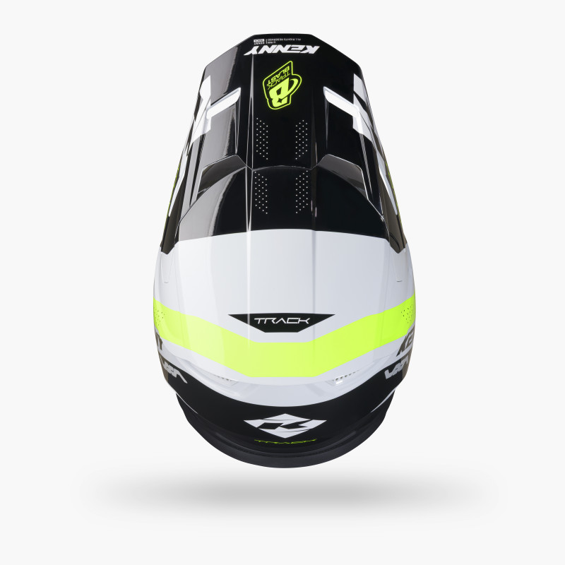 TRACK GRAPHIC BLAST WHITE NEON YELLOW HELMET