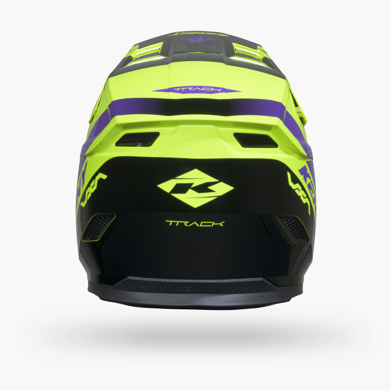 TRACK GRAPHIC BLAST BLACK NEON HELMET