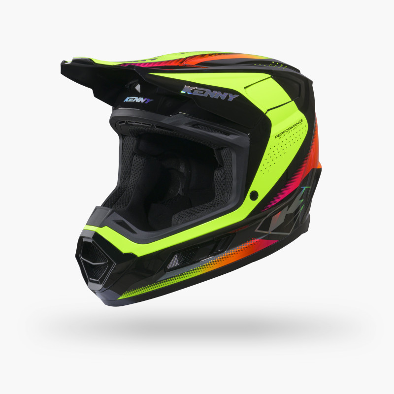 PERFORMANCE GRAPHIC RACING NEON YELLOW KID HELMET