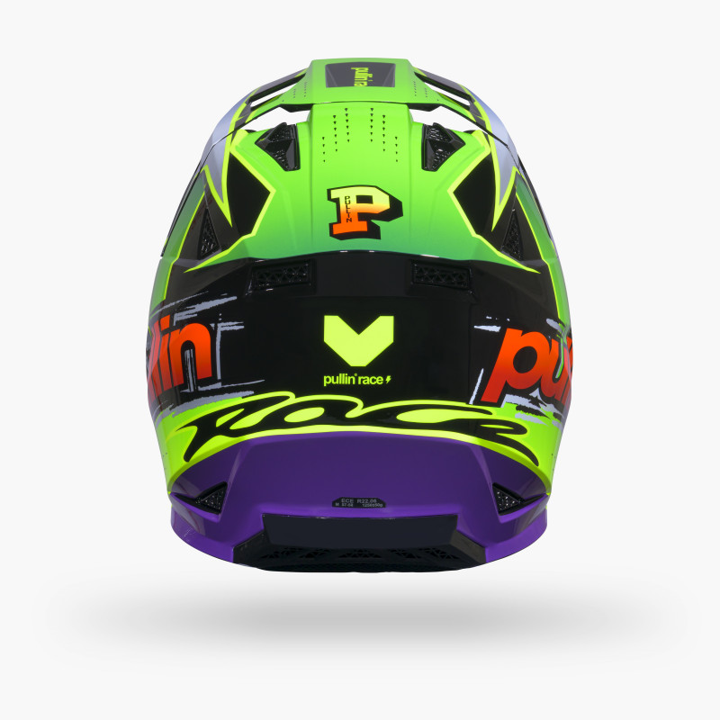PULL-IN MASTER GRAPHIC RACE NEON GREEN KID HELMET