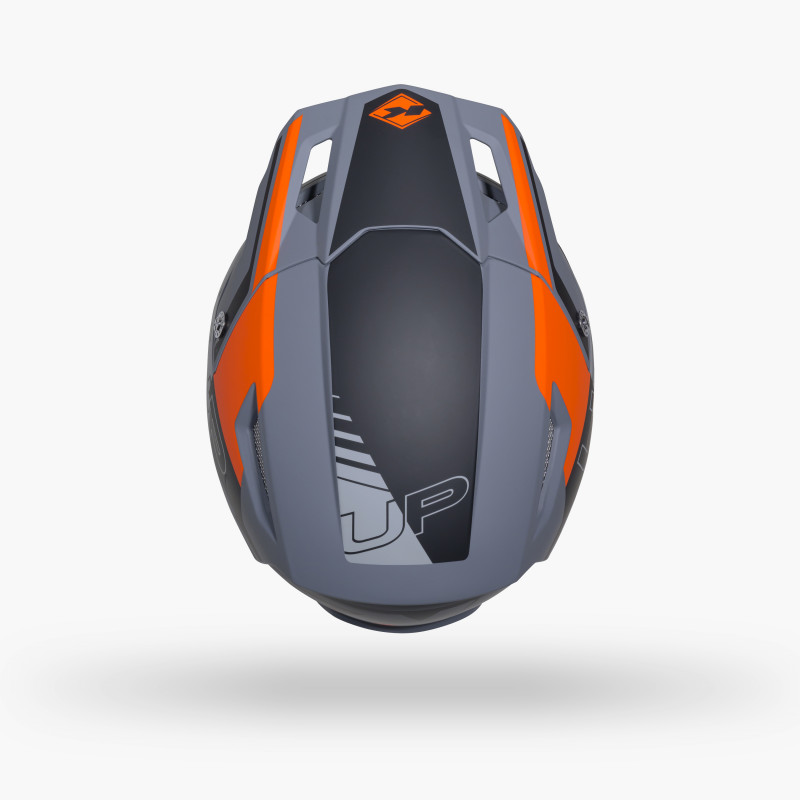 TRIAL UP GREY ORANGE HELMET