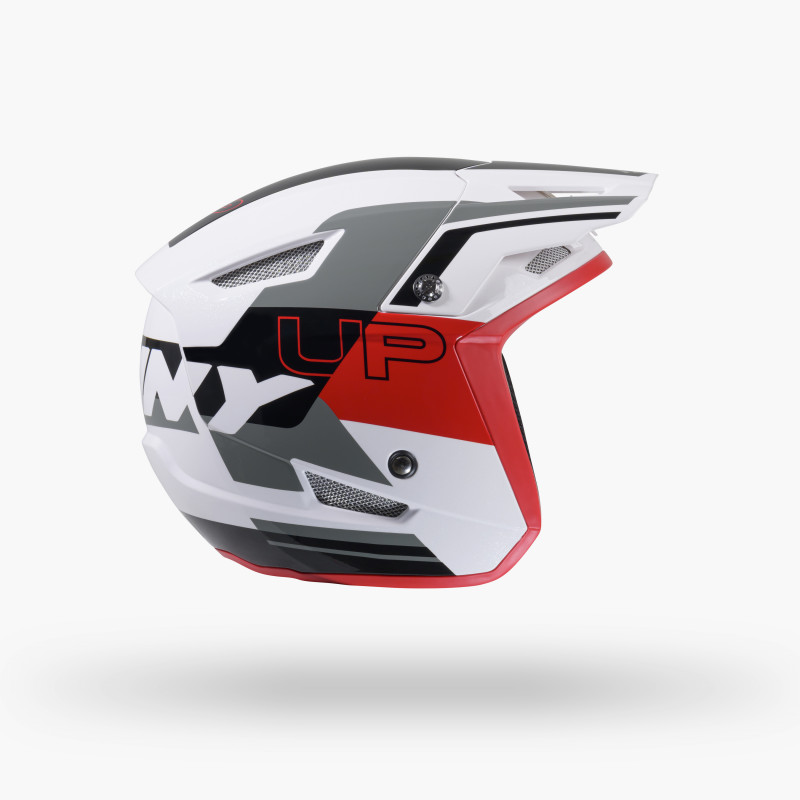 CASQUE TRIAL UP WHITE RED