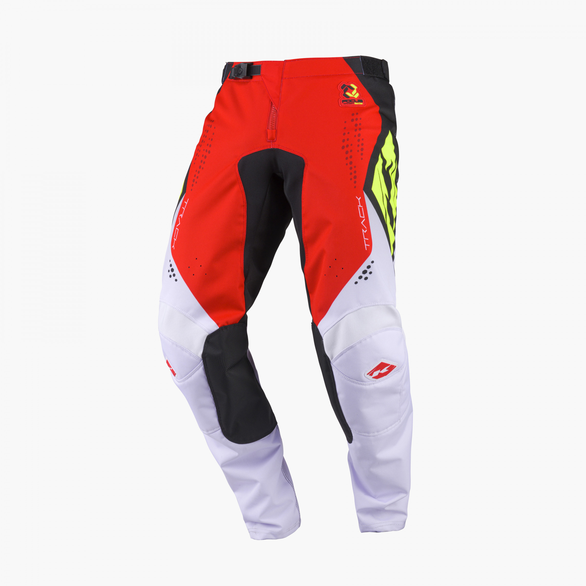 TRACK FOCUS RED NEON YELLOW PANTS