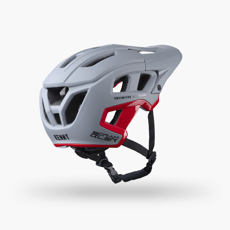 SCRAMBLER GREY RED KID HELMET